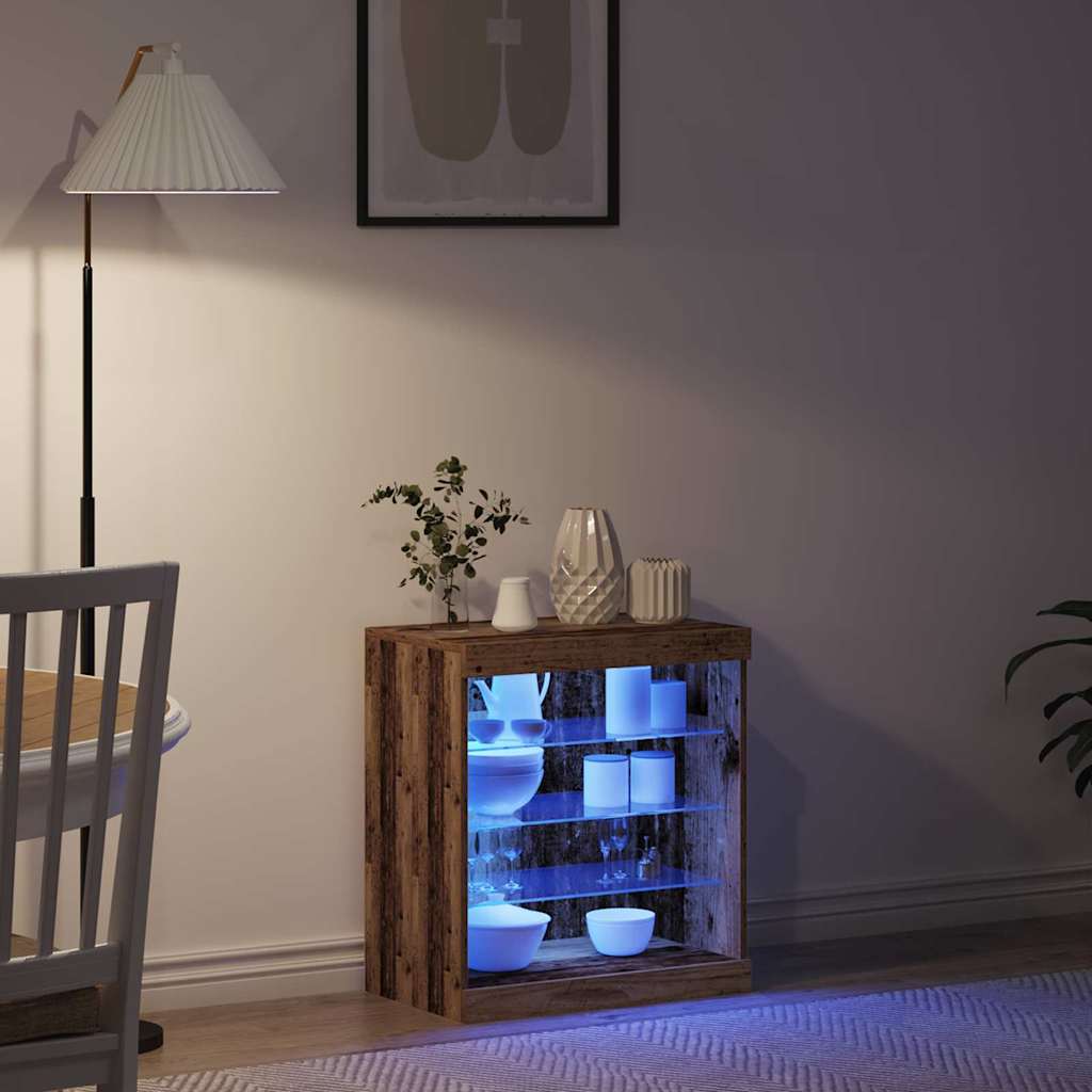 Buffet LED Bois ancien 60,5 x 37 x 67 cm Bois d'ingénierie - XIOS