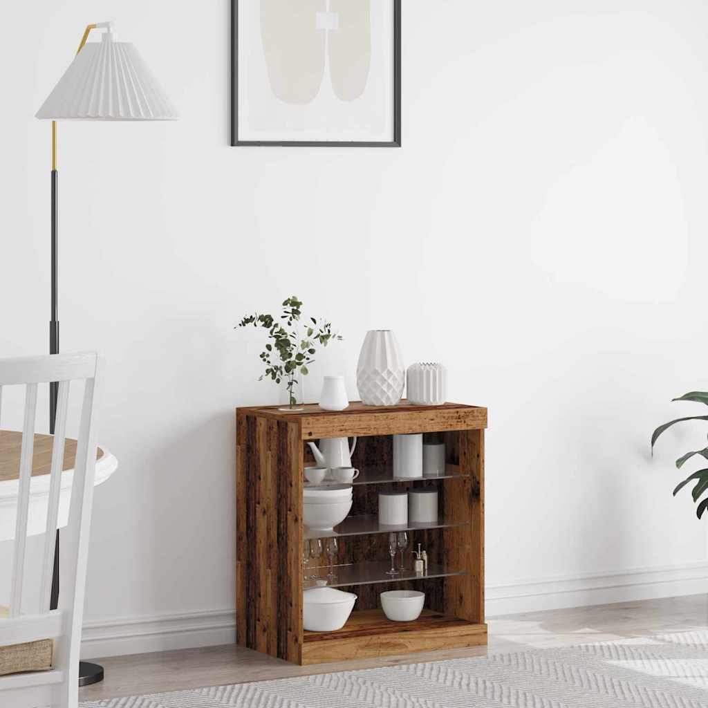 Buffet LED Bois ancien 60,5 x 37 x 67 cm Bois d'ingénierie - XIOS