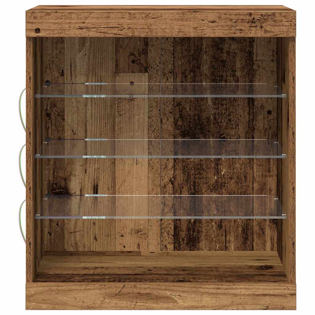Buffet LED Bois ancien 60,5 x 37 x 67 cm Bois d'ingénierie - XIOS