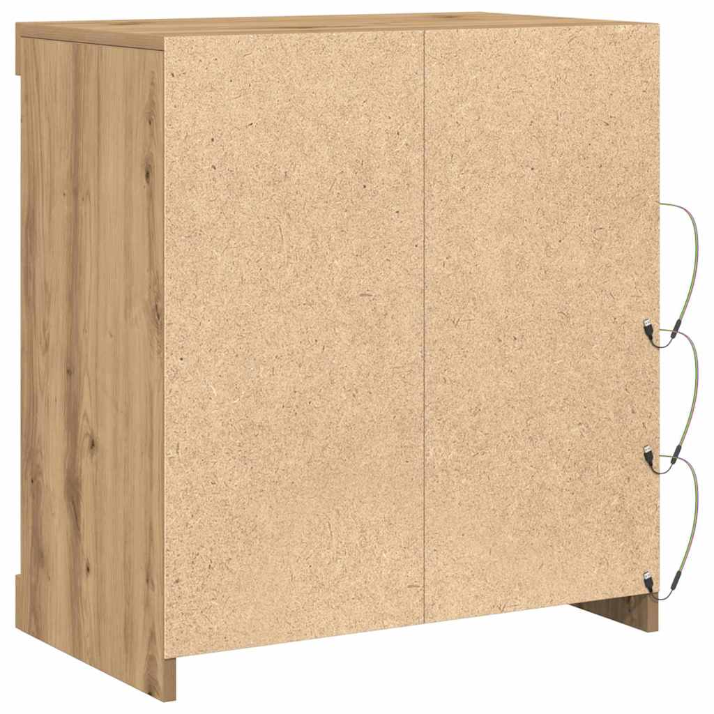 Buffet LED Chêne artisanal 60,5 x 37 x 67 cm Bois d'ingénierie - XIOS