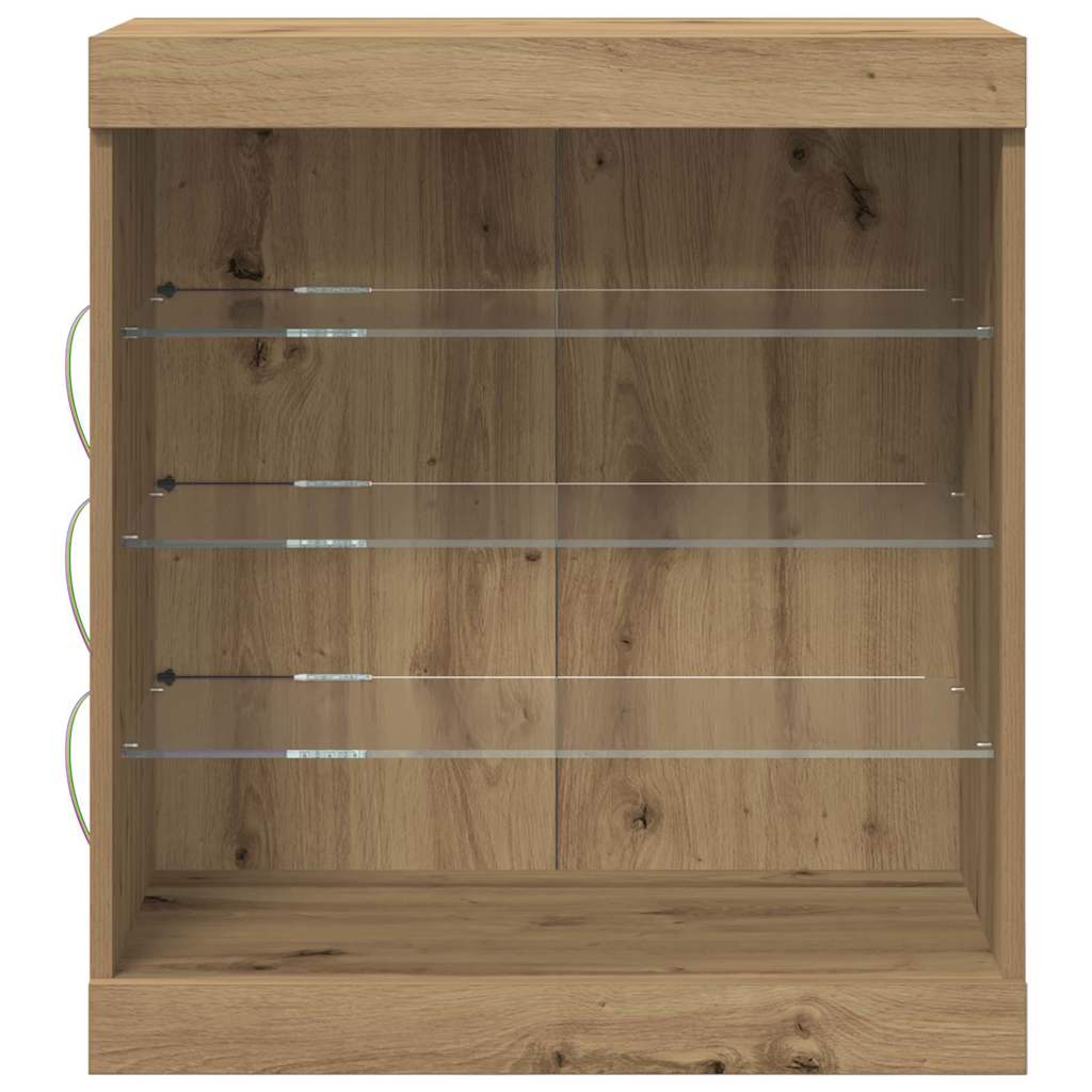 Buffet LED Chêne artisanal 60,5 x 37 x 67 cm Bois d'ingénierie - XIOS