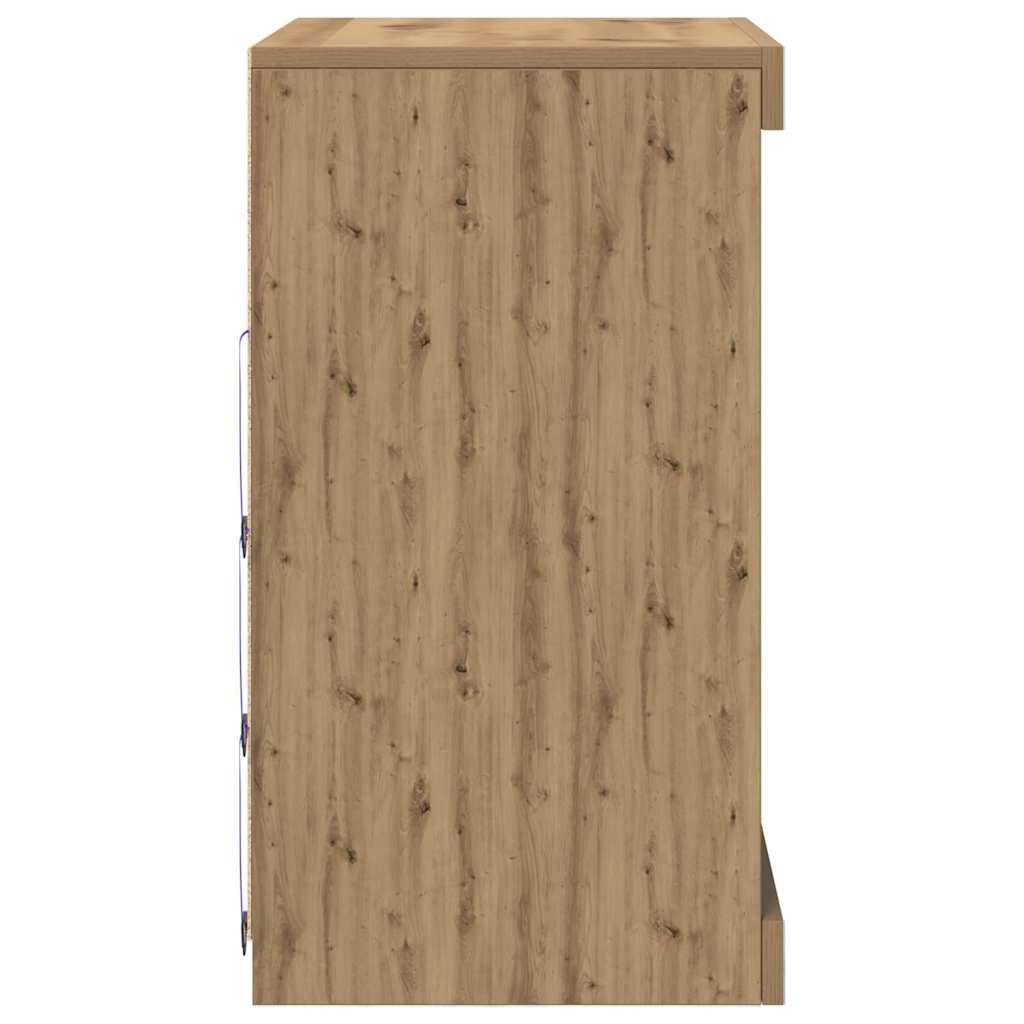 Buffet LED Chêne artisanal 60,5 x 37 x 67 cm Bois d'ingénierie - XIOS