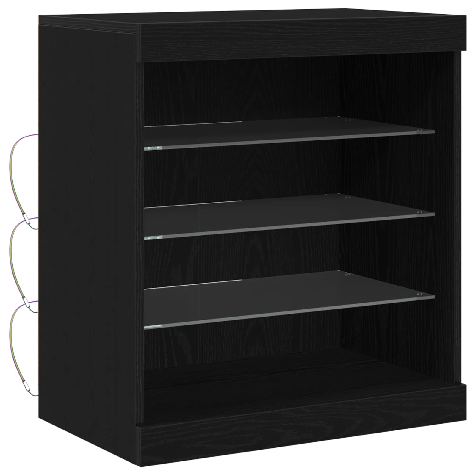 Buffet LED Chêne noir 60,5 x 37 x 67 cm Bois d'ingénierie - XIOS
