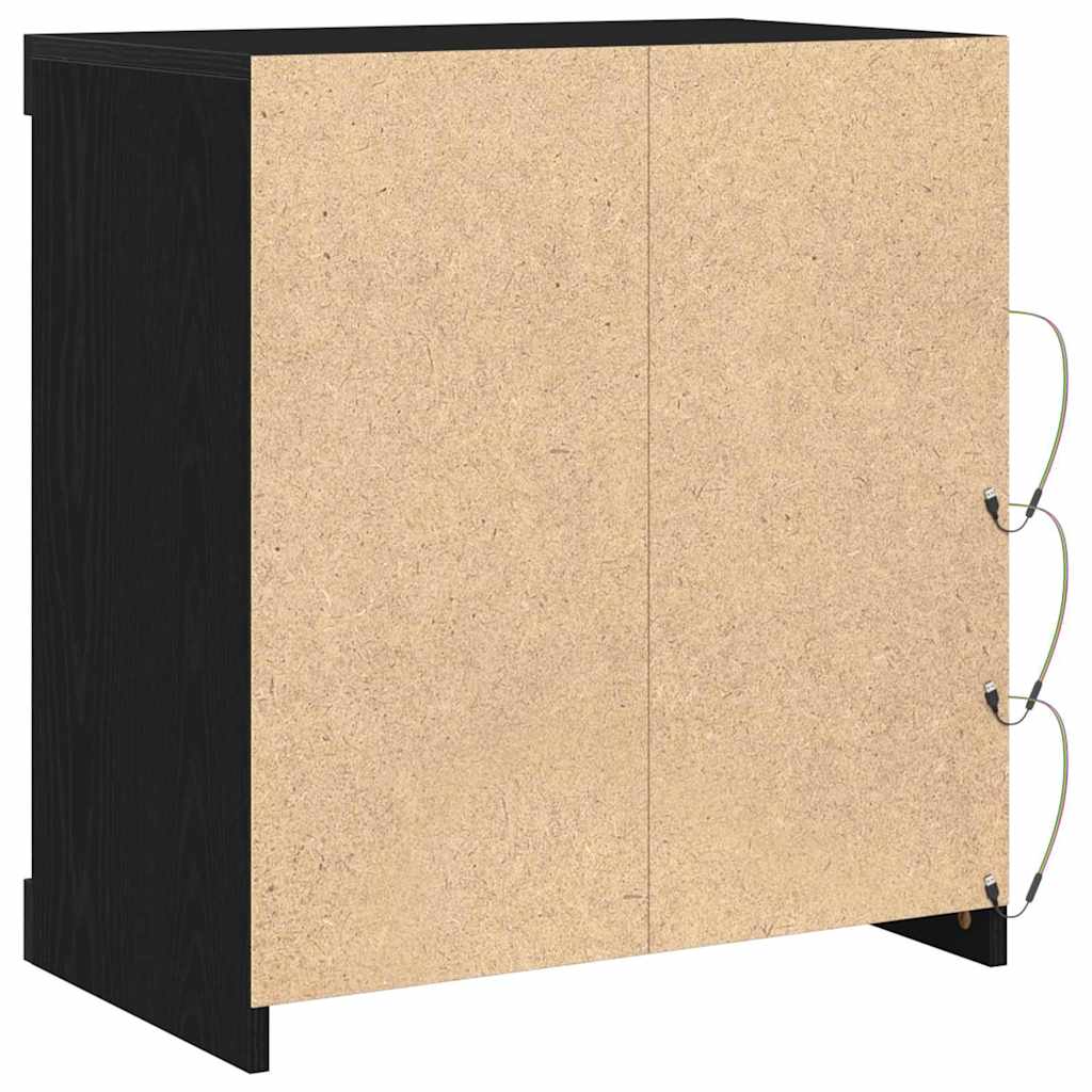 Buffet LED Chêne noir 60,5 x 37 x 67 cm Bois d'ingénierie - XIOS