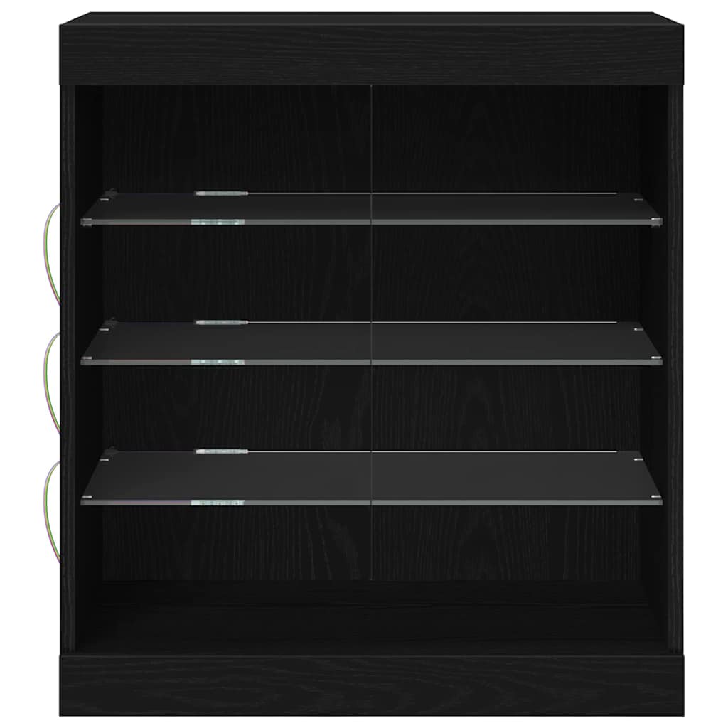 Buffet LED Chêne noir 60,5 x 37 x 67 cm Bois d'ingénierie - XIOS