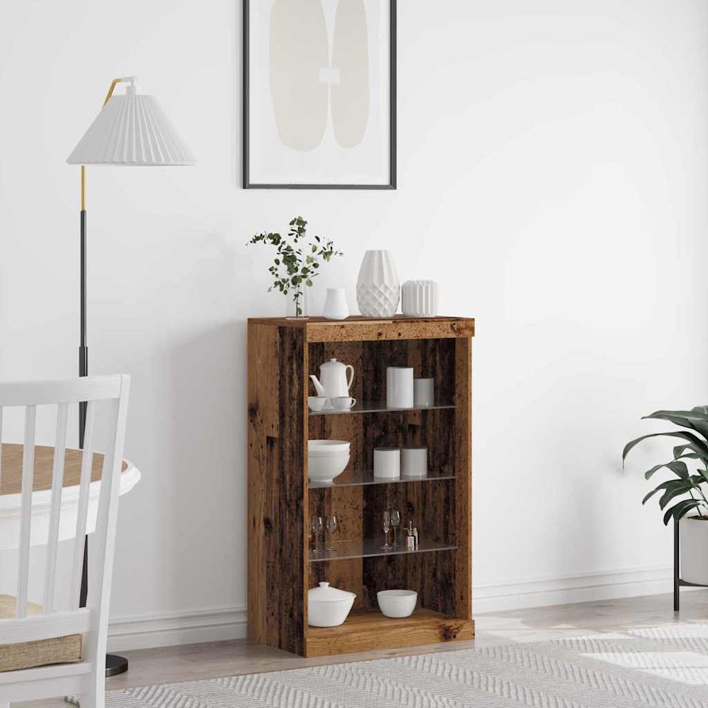 Buffet LED Bois ancien 60,5 x 37 x 100 cm Bois d'ingénierie - XIOS