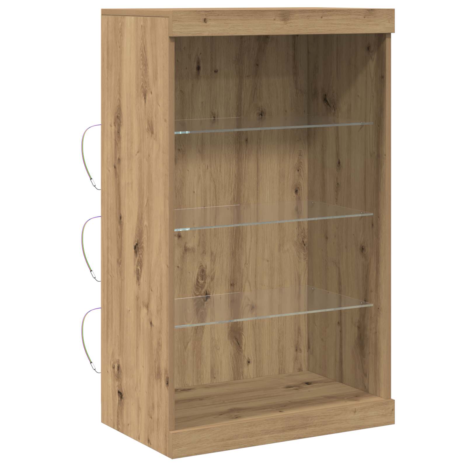Buffet LED Chêne artisanal 60,5 x 37 x 100 cm Bois d'ingénierie - XIOS
