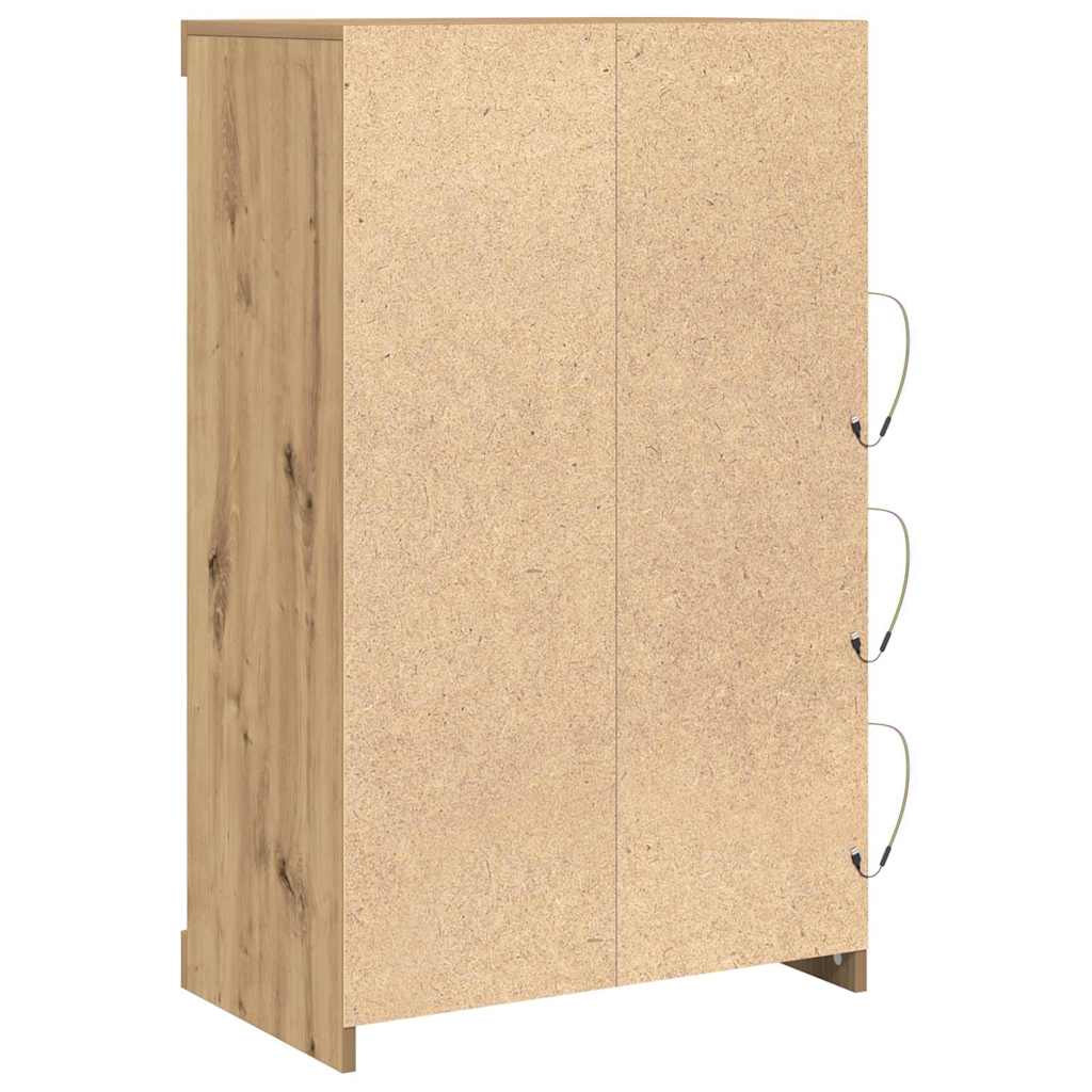 Buffet LED Chêne artisanal 60,5 x 37 x 100 cm Bois d'ingénierie - XIOS