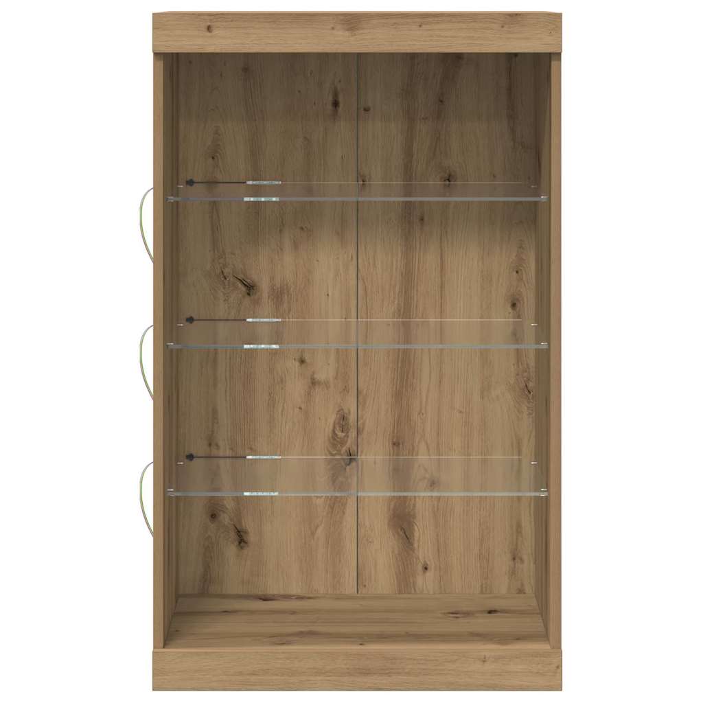 Buffet LED Chêne artisanal 60,5 x 37 x 100 cm Bois d'ingénierie - XIOS