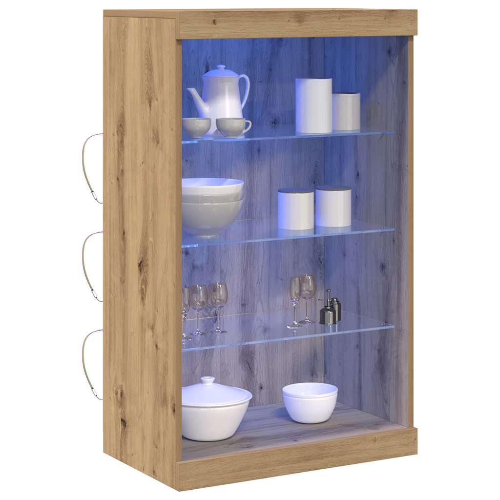 Buffet LED Chêne artisanal 60,5 x 37 x 100 cm Bois d'ingénierie - XIOS