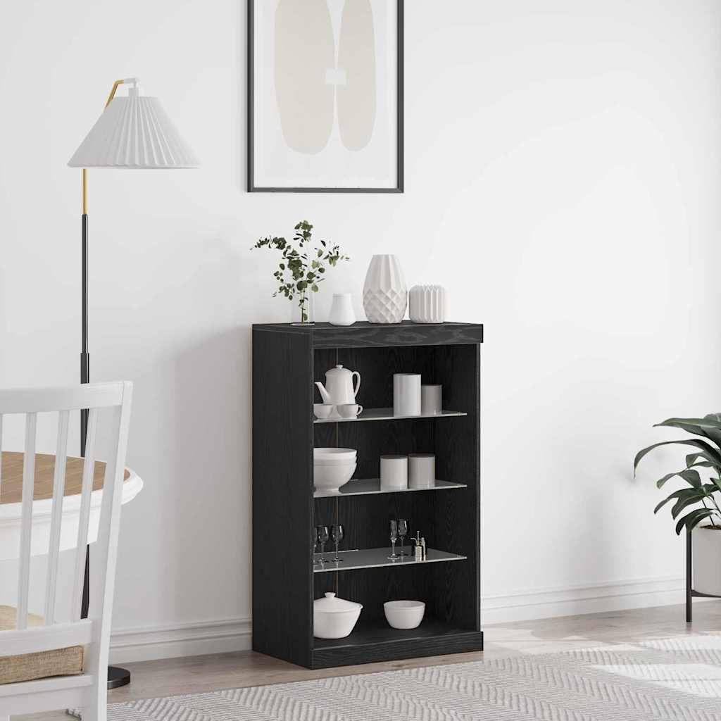 Buffet LED Chêne noir 60,5 x 37 x 100 cm Bois d'ingénierie - XIOS