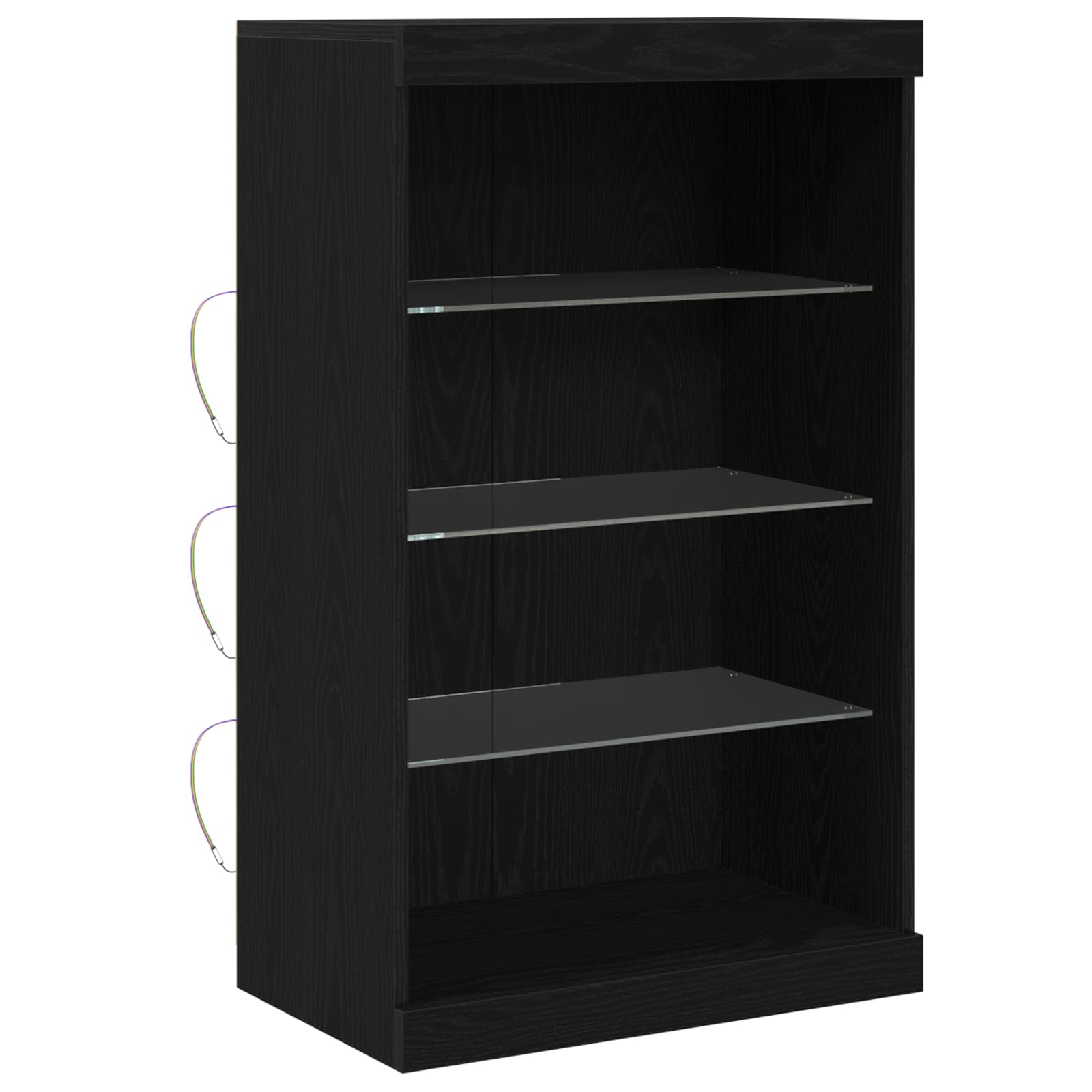 Buffet LED Chêne noir 60,5 x 37 x 100 cm Bois d'ingénierie - XIOS