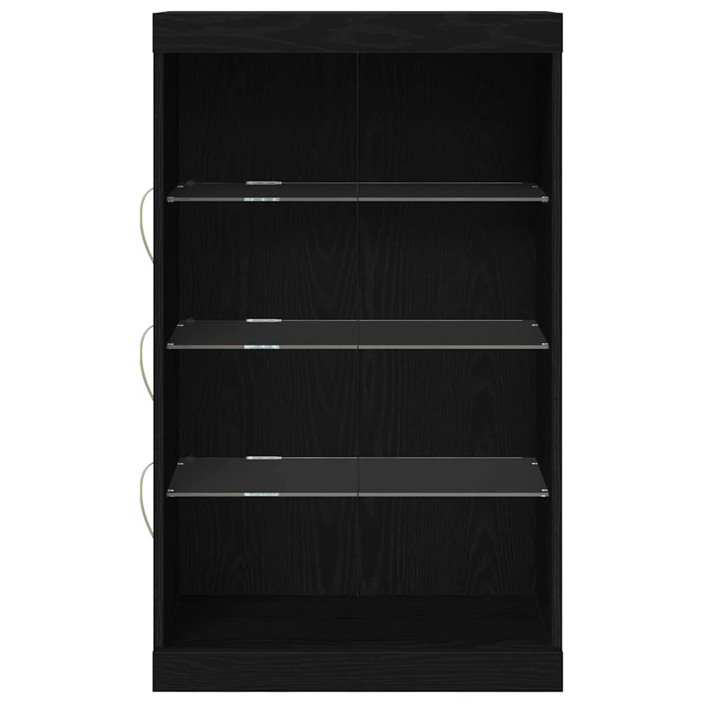 Buffet LED Chêne noir 60,5 x 37 x 100 cm Bois d'ingénierie - XIOS