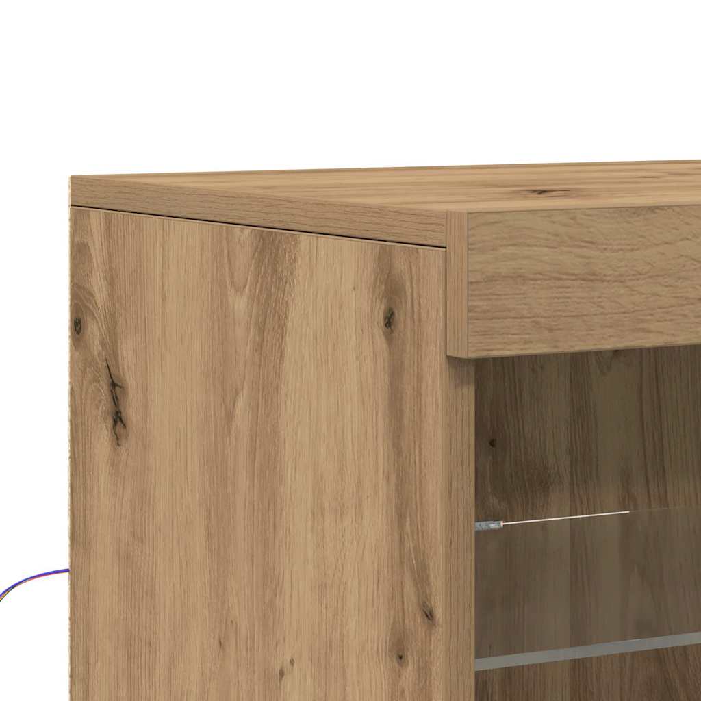 Buffet LED Chêne artisanal 41 x 37 x 100 cm Bois d'ingénierie - XIOS