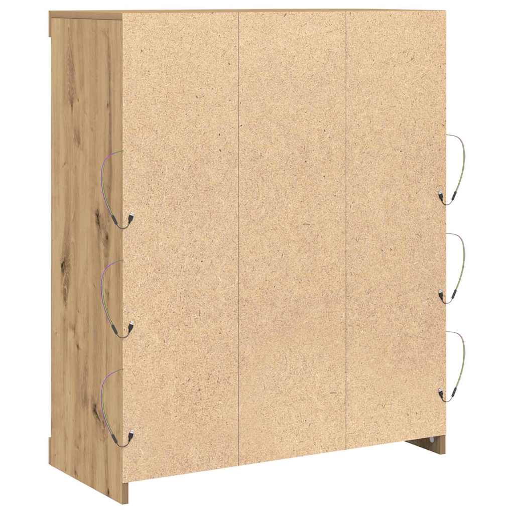 Buffet LED Chêne artisanal 41 x 37 x 100 cm Bois d'ingénierie - XIOS