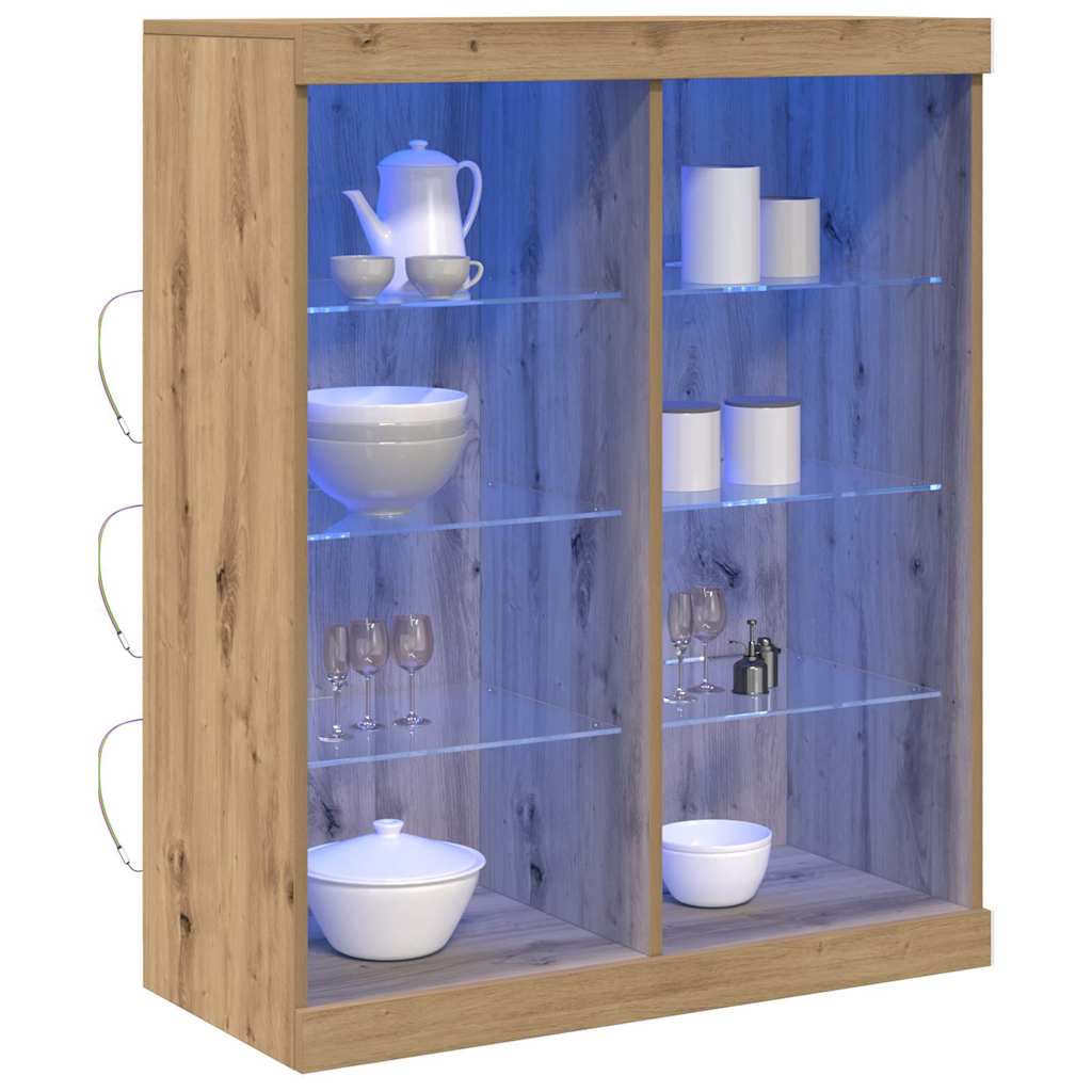 Buffet LED Chêne artisanal 41 x 37 x 100 cm Bois d'ingénierie - XIOS
