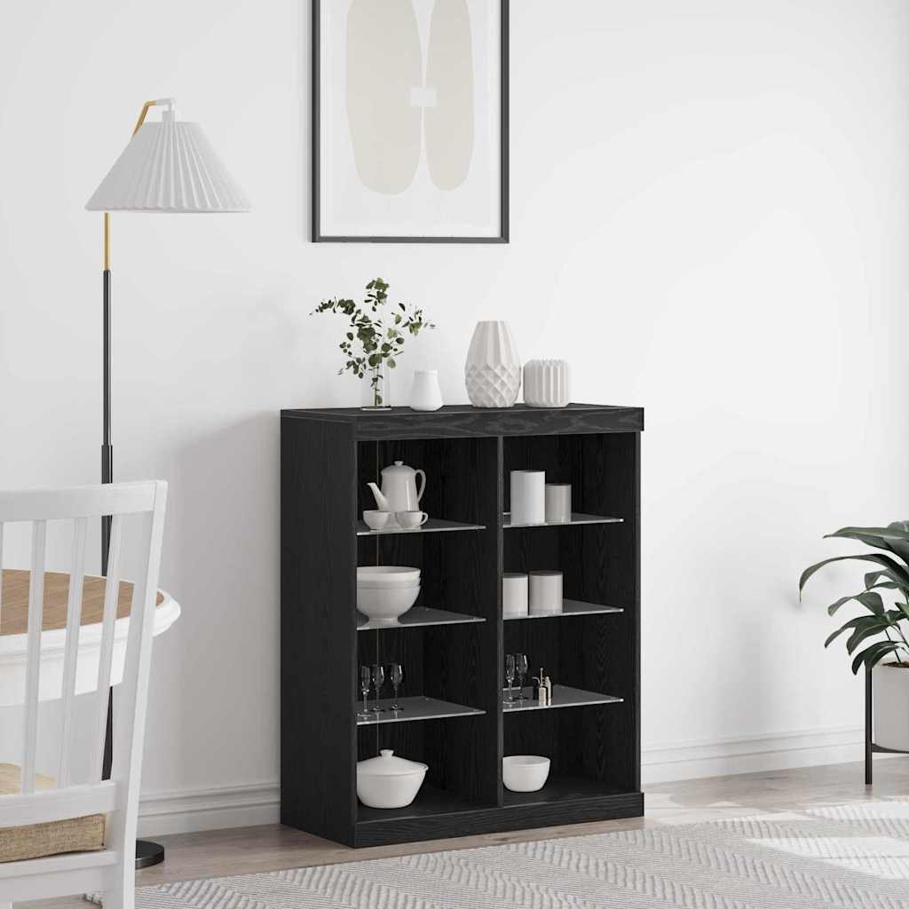 Buffet LED Chêne noir 41 x 37 x 100 cm Bois d'ingénierie - XIOS
