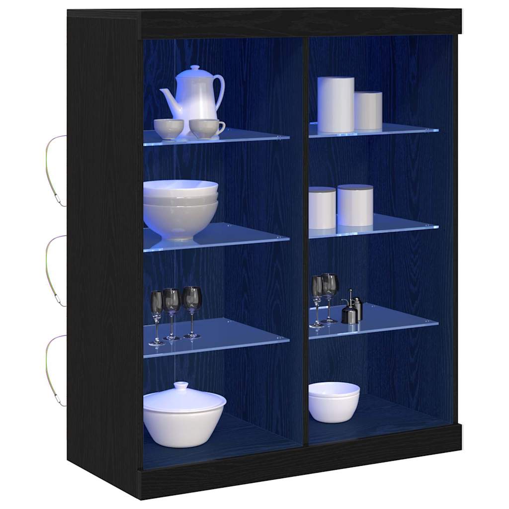 Buffet LED Chêne noir 41 x 37 x 100 cm Bois d'ingénierie - XIOS