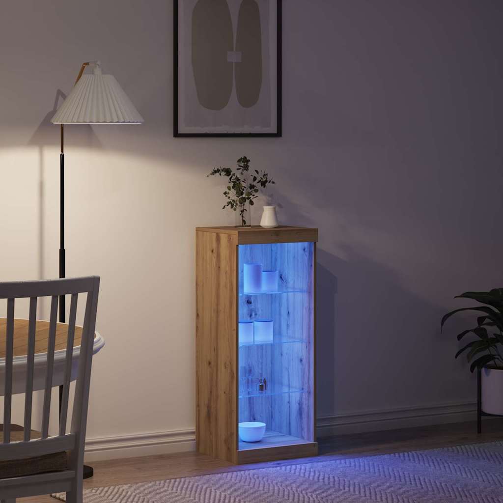 Buffet LED Chêne artisanal 41 x 37 x 100 cm Bois d'ingénierie - XIOS