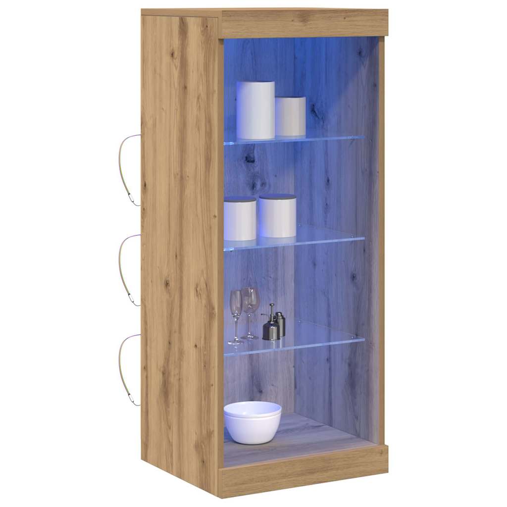 Buffet LED Chêne artisanal 41 x 37 x 100 cm Bois d'ingénierie - XIOS