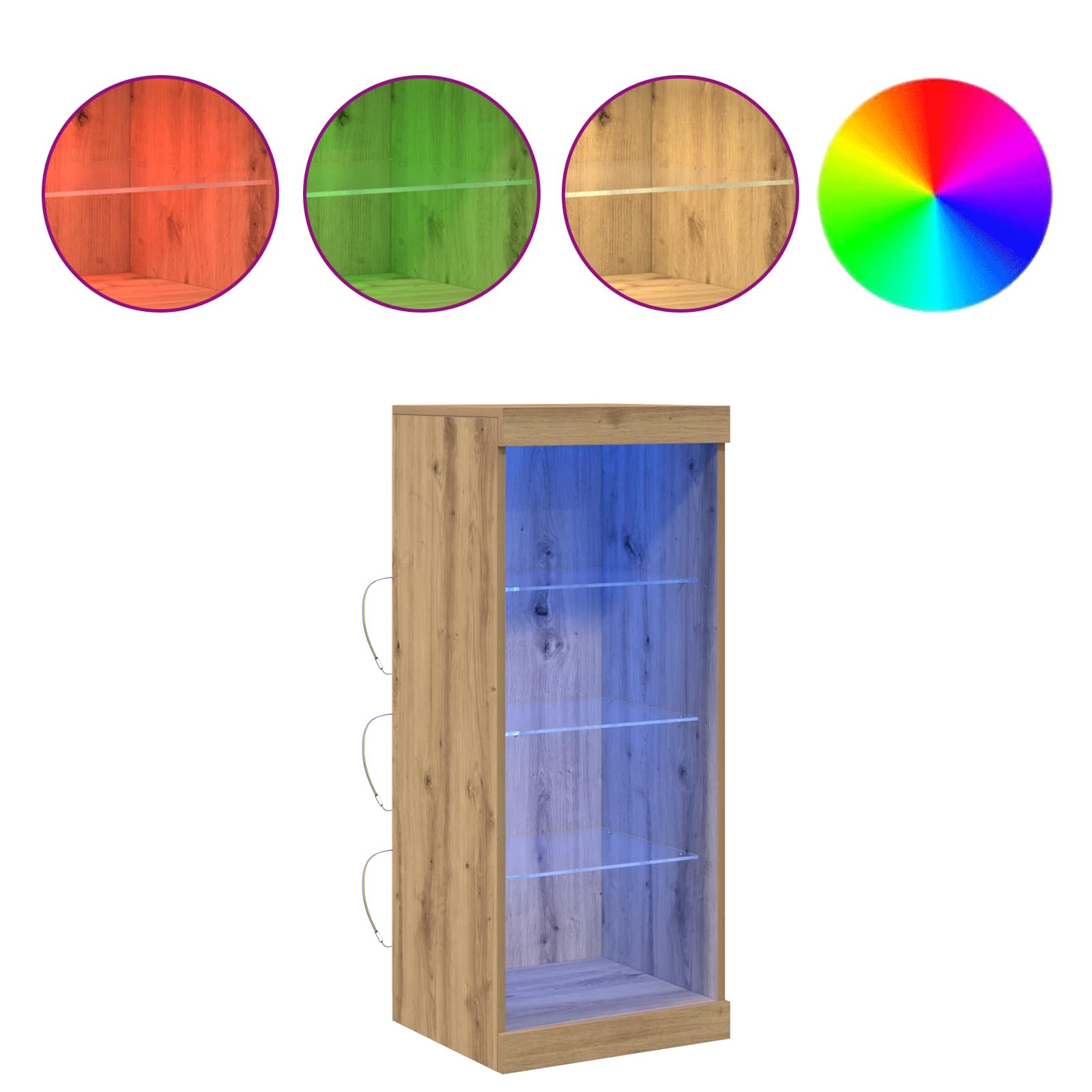 Buffet LED Chêne artisanal 41 x 37 x 100 cm Bois d'ingénierie - XIOS