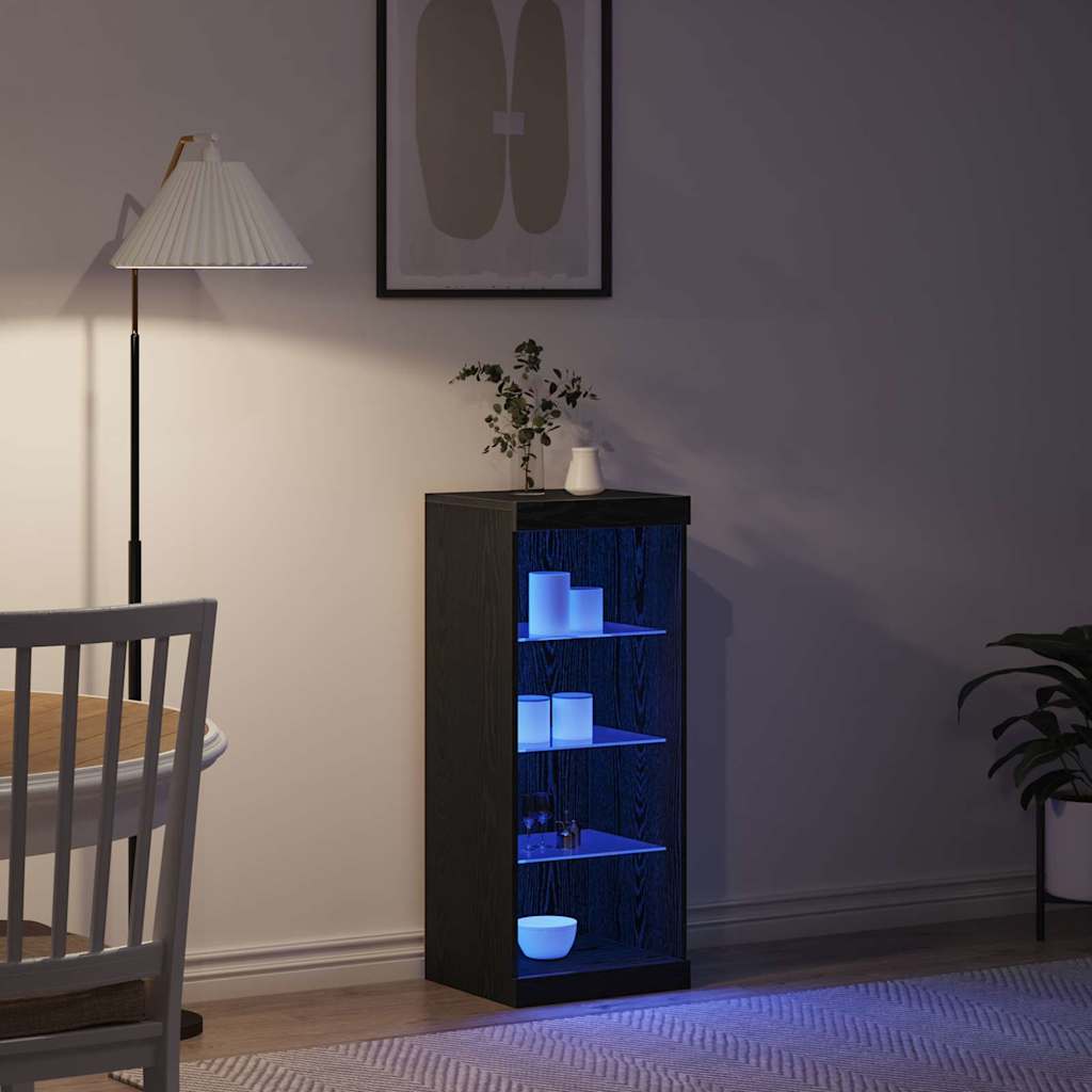 Buffet LED Chêne noir 41 x 37 x 100 cm Bois d'ingénierie - XIOS
