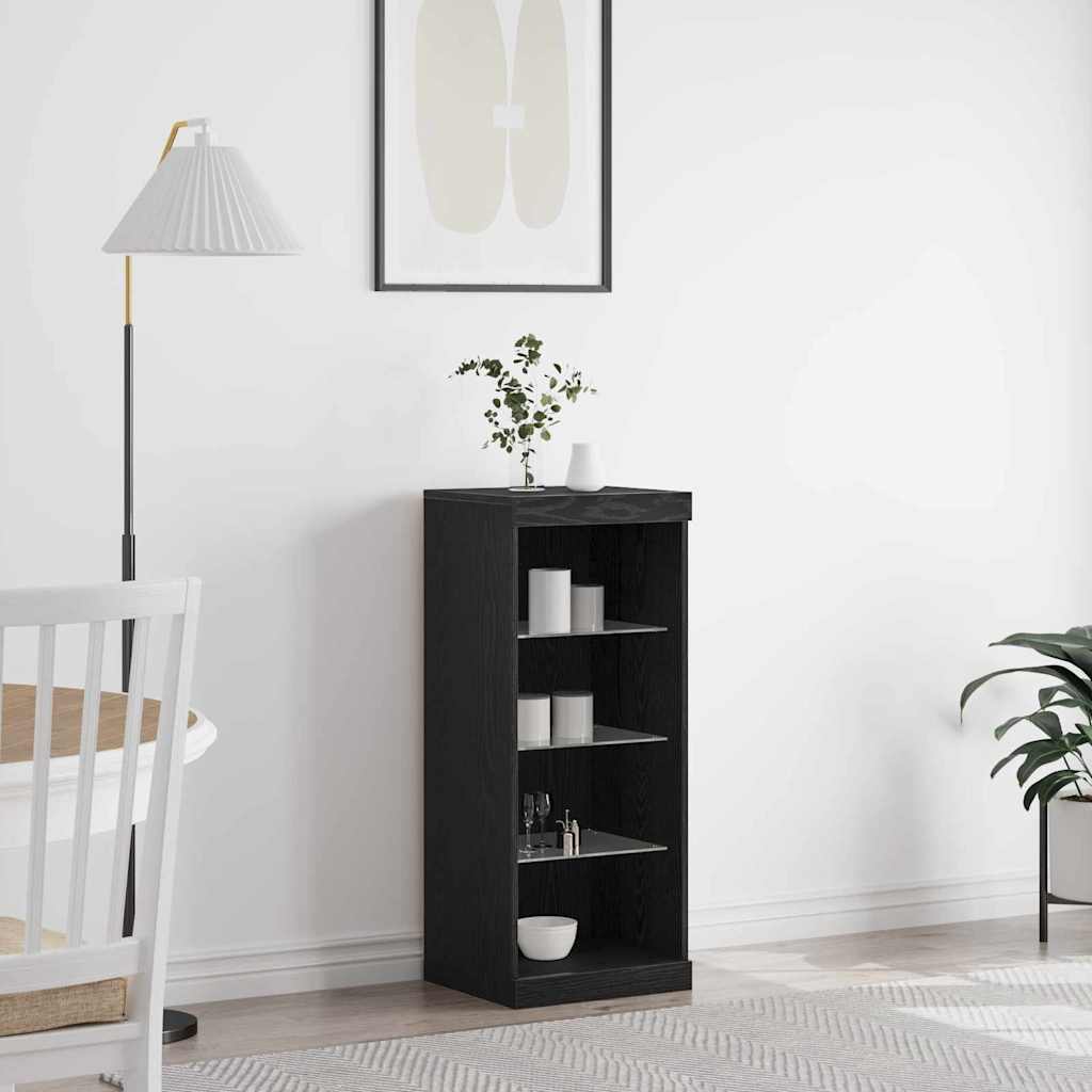 Buffet LED Chêne noir 41 x 37 x 100 cm Bois d'ingénierie - XIOS