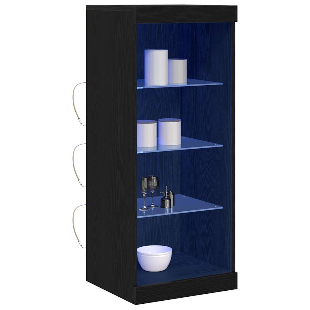 Buffet LED Chêne noir 41 x 37 x 100 cm Bois d'ingénierie - XIOS