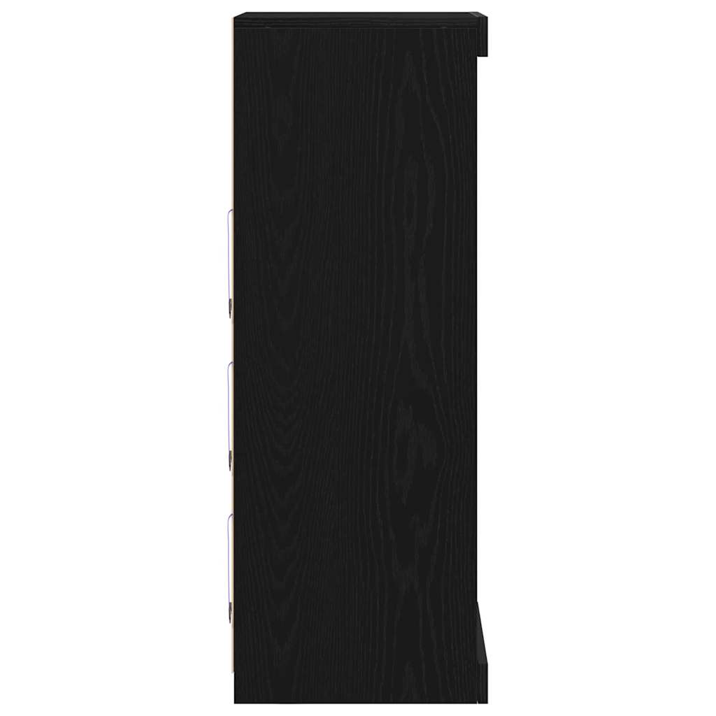 Buffet LED Chêne noir 41 x 37 x 100 cm Bois d'ingénierie - XIOS