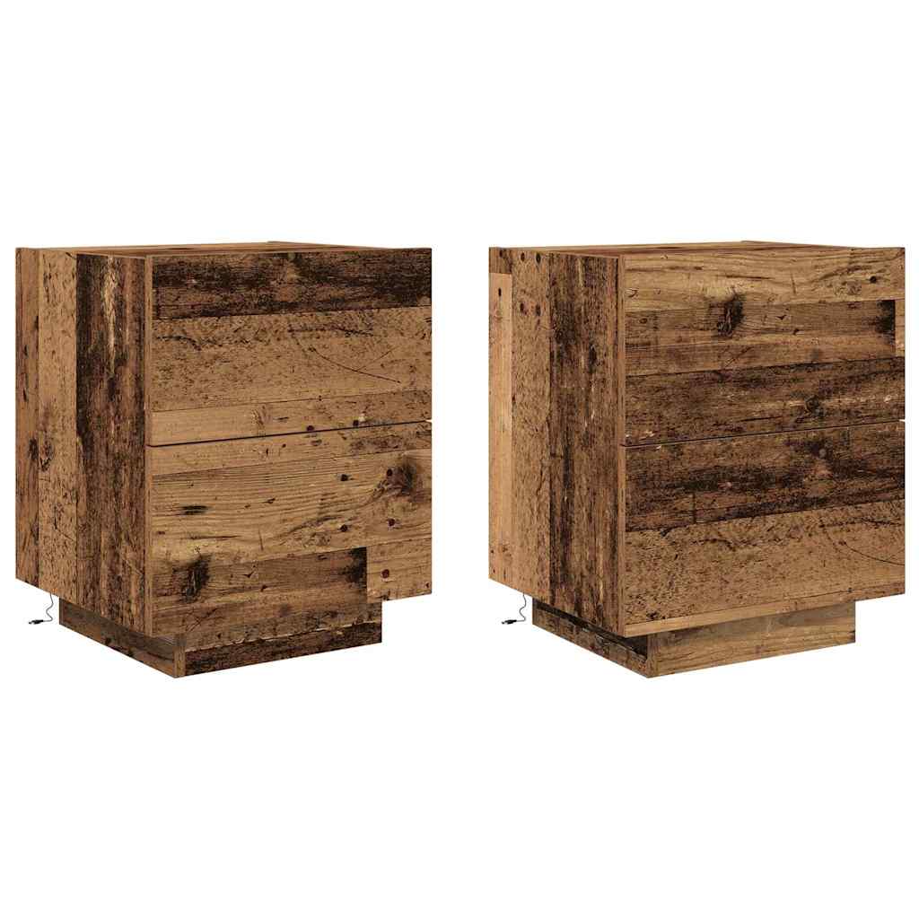Cabinet de chevet avec tiroir 2 pcs Bois ancien 45 x 40 x 55 cm - XIOS