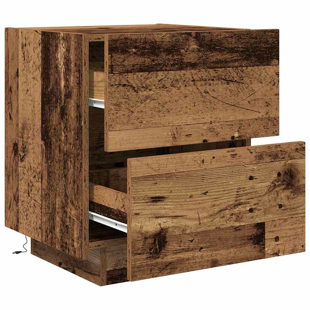 Cabinet de chevet avec tiroir 2 pcs Bois ancien 45 x 40 x 55 cm - XIOS