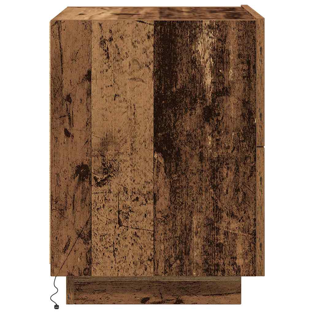 Cabinet de chevet avec tiroir 2 pcs Bois Ancien 45 x 40 x 55 cm