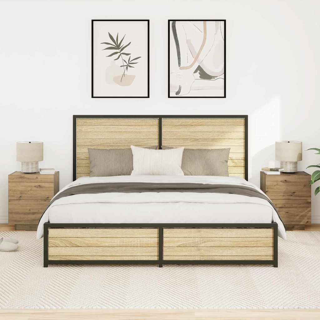 Cabinet de chevet 2 pcs Chêne artisanal 45 x 40 x 55 cm - XIOS