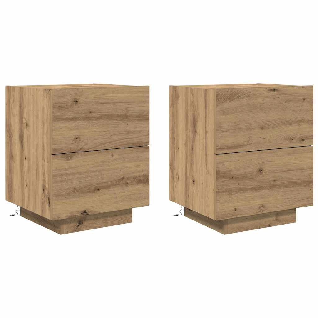 Cabinet de chevet avec 2 pcs Chêne artisanal 45 x 40 x 55 cm
