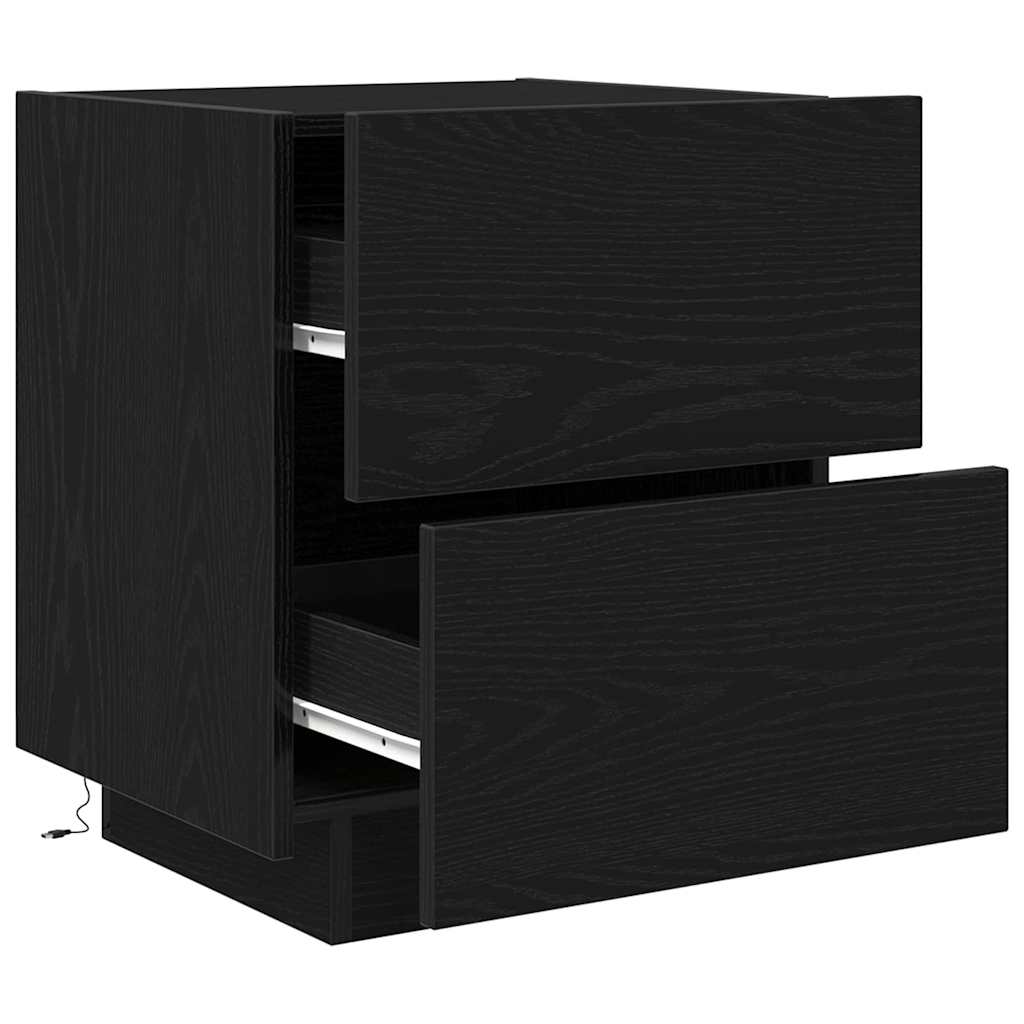 Cabinet de chevet Chêne noir 45 x 40 x 55 cm Bois d'ingénierie - XIOS
