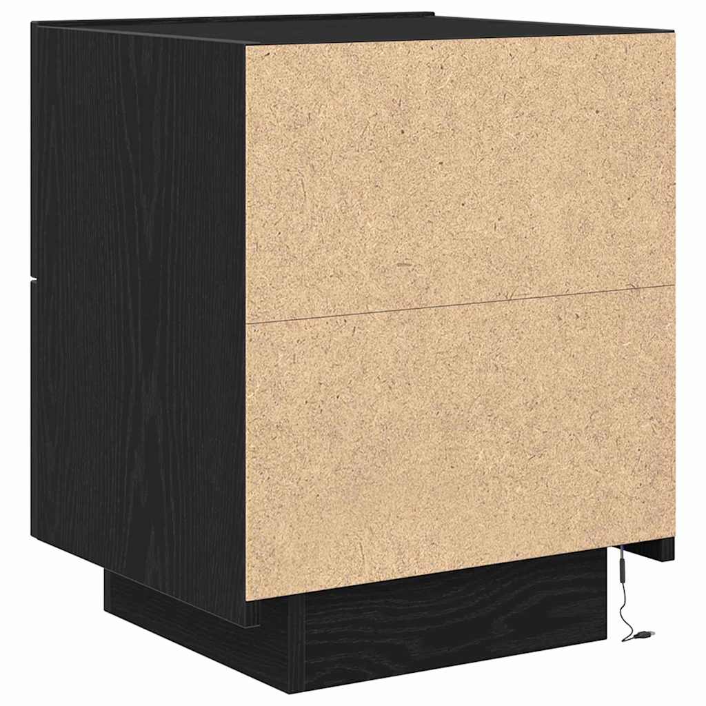 Cabinet de chevet avec tiroir 2 pcs Chêne noir 45 x 40 x 55 cm