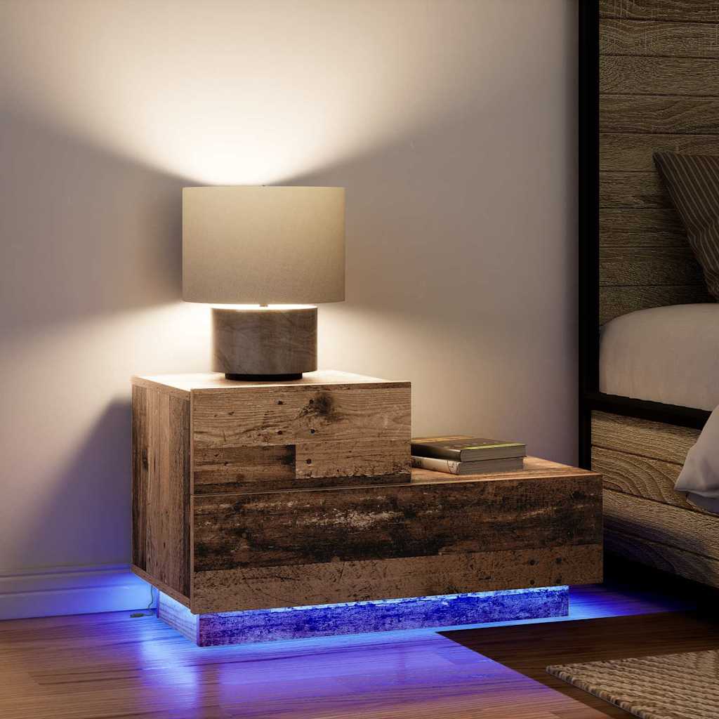 Cabinet de chevet avec tiroir Bois ancien 70 x 36 x 40,5 cm - XIOS