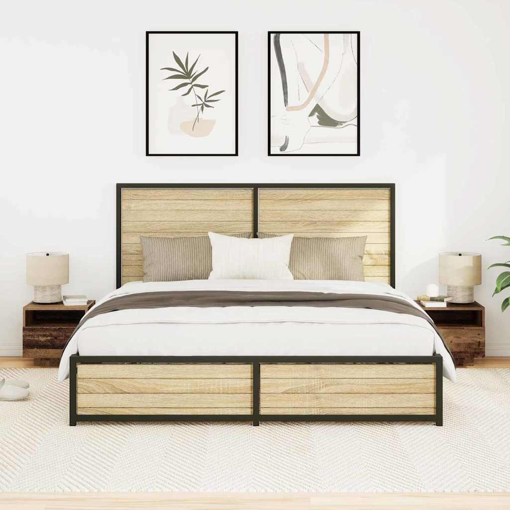 Cabinet de chevet avec tiroir 2 pcs Bois ancien 40 x 39 x 37 cm - XIOS