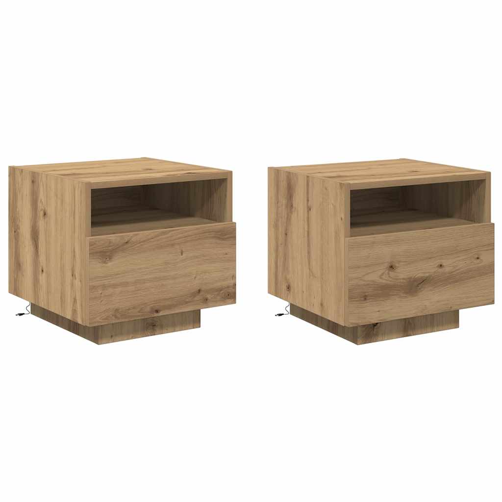Cabinet de chevet 2 pcs Chêne artisanal 40 x 39 x 37 cm - XIOS