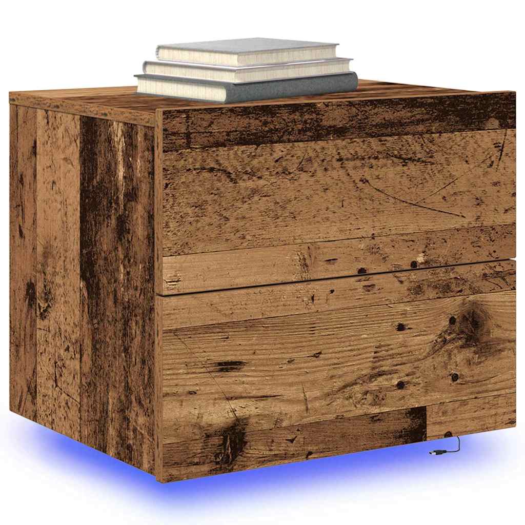 Cabinet de chevet mural avec tiroir Bois ancien 50 x 39 x 41 cm