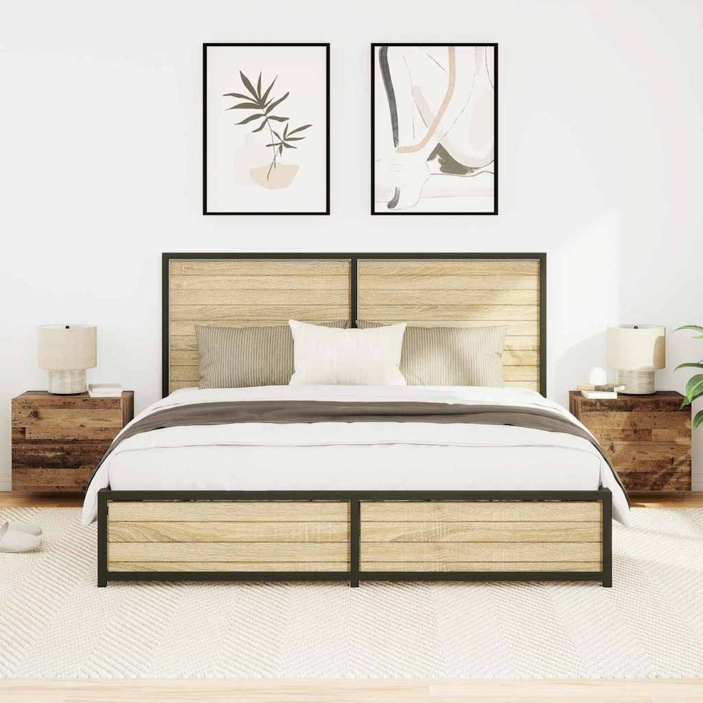 Cabinet de chevet mural 2 pcs Bois ancien 50 x 39 x 41 cm