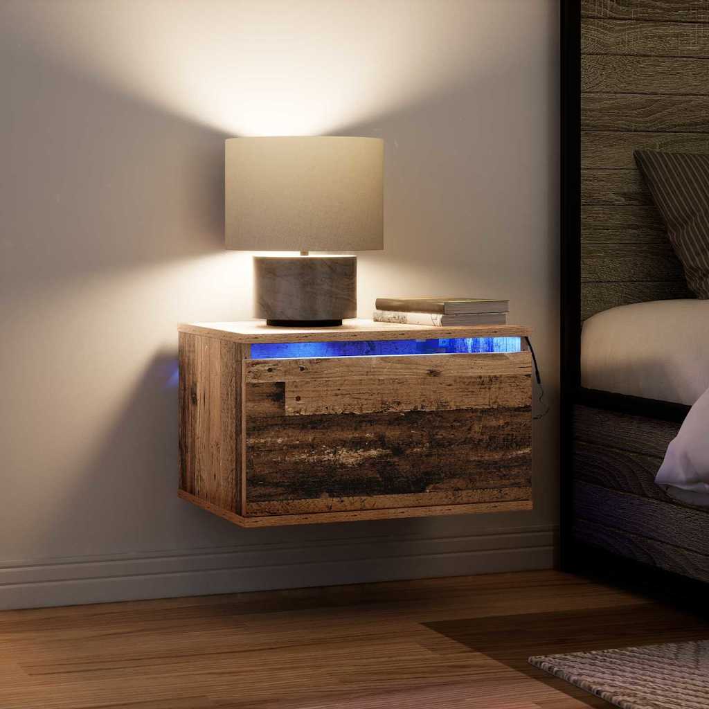 Cabinet de chevet mural 2 pcs Bois ancien Bois d'ingénierie - XIOS