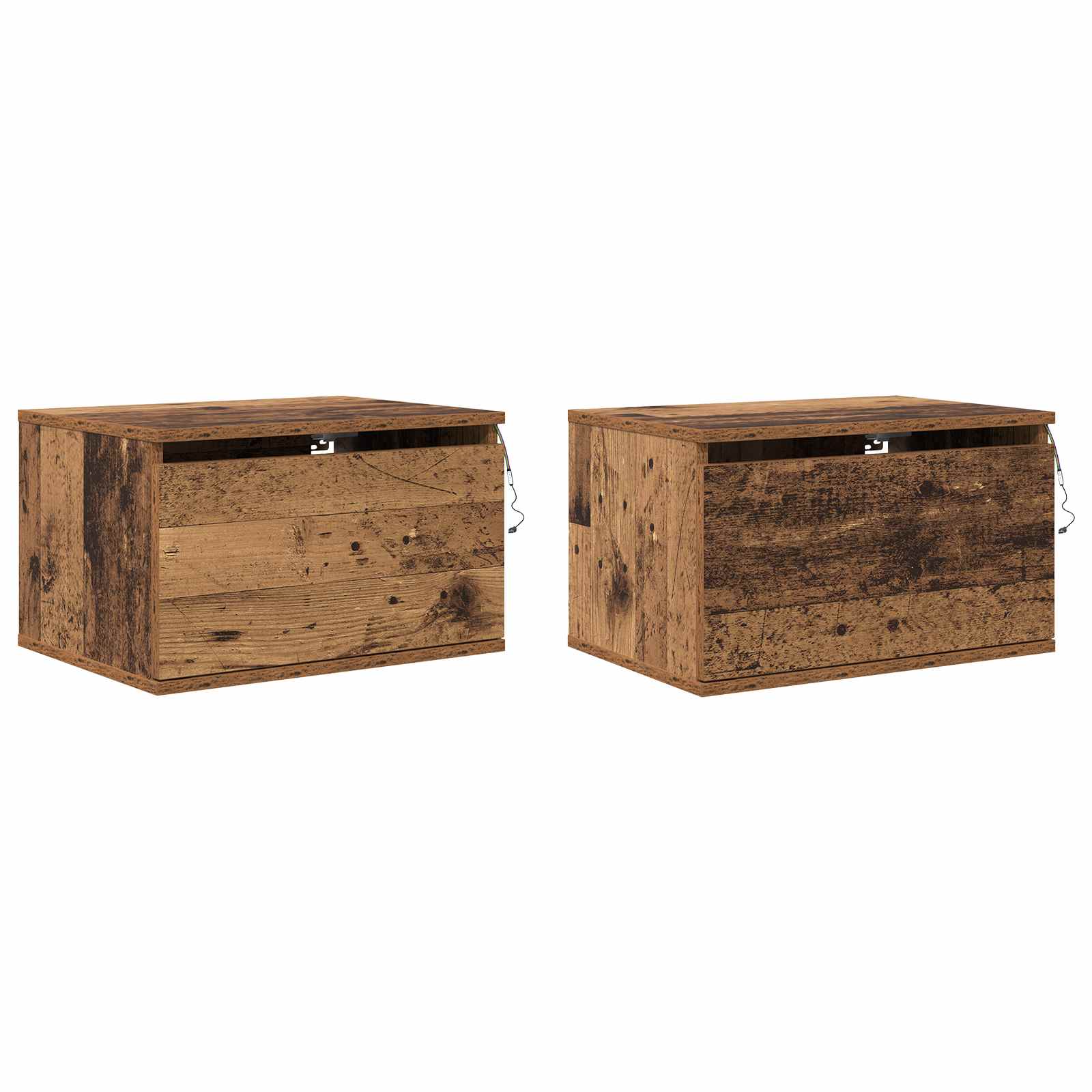 Cabinet de chevet mural 2 pcs Bois ancien Bois d'ingénierie - XIOS