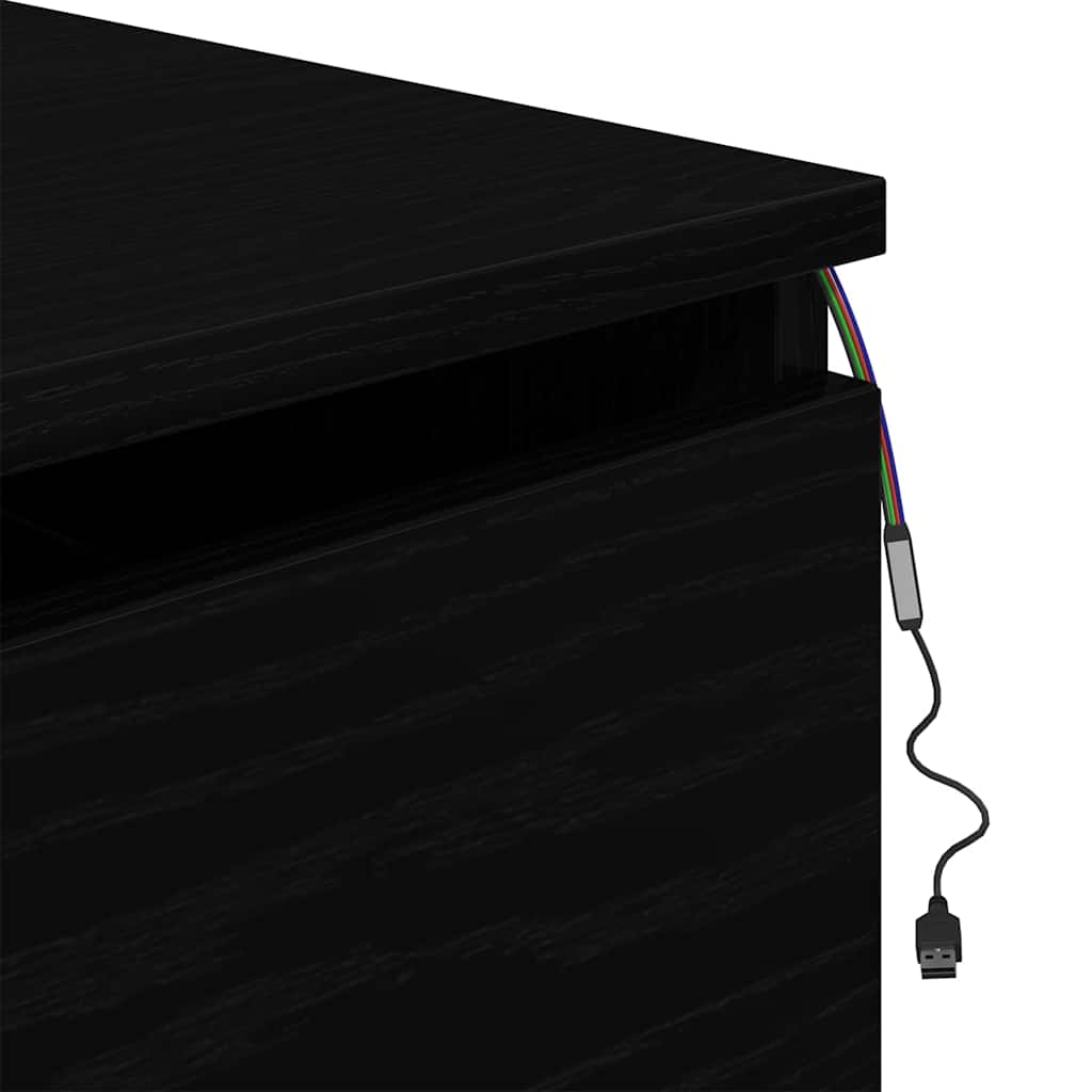 Cabinet de chevet mural avec tiroir Chêne noir 50 x 36 x 30 cm