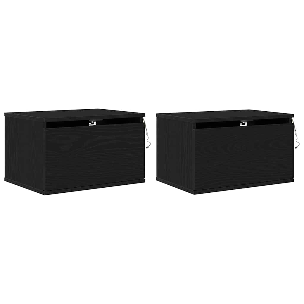 Cabinet de chevet mural 2 pcs Chêne noir 50 x 36 x 30 cm - XIOS