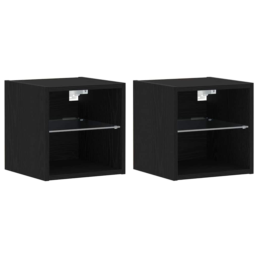 Meuble TV 2 pcs Noir 30 x 28,5 x 30 cm Bois d'ingénierie - XIOS