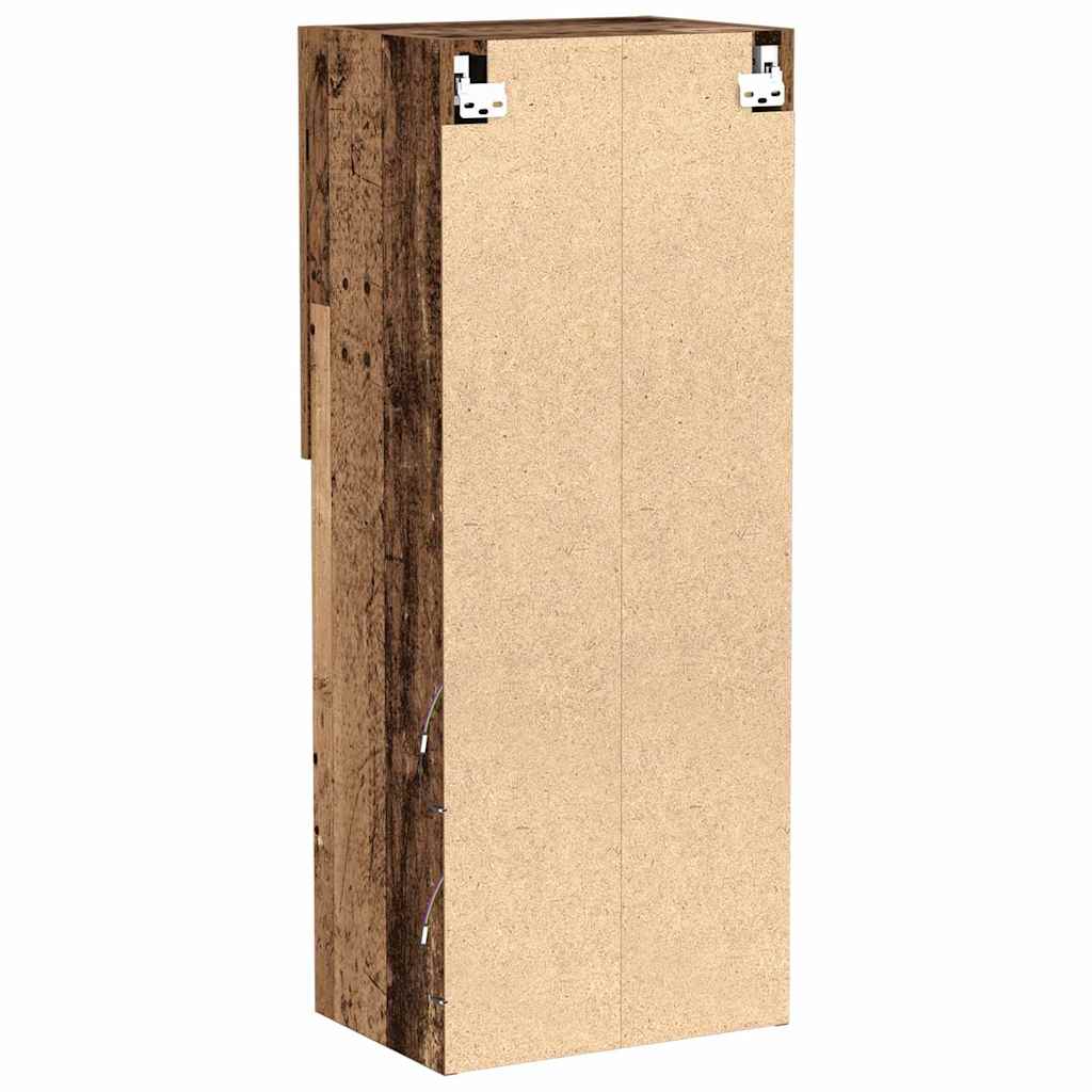 Ensemble meuble TV Montage mural Bois Ancien 40,5 x 30 x 102 cm - XIOS