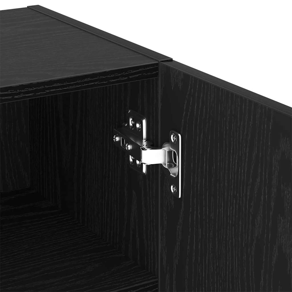 Ensemble meuble TV Montage mural Chêne noir 40,5 x 30 x 102 cm - XIOS