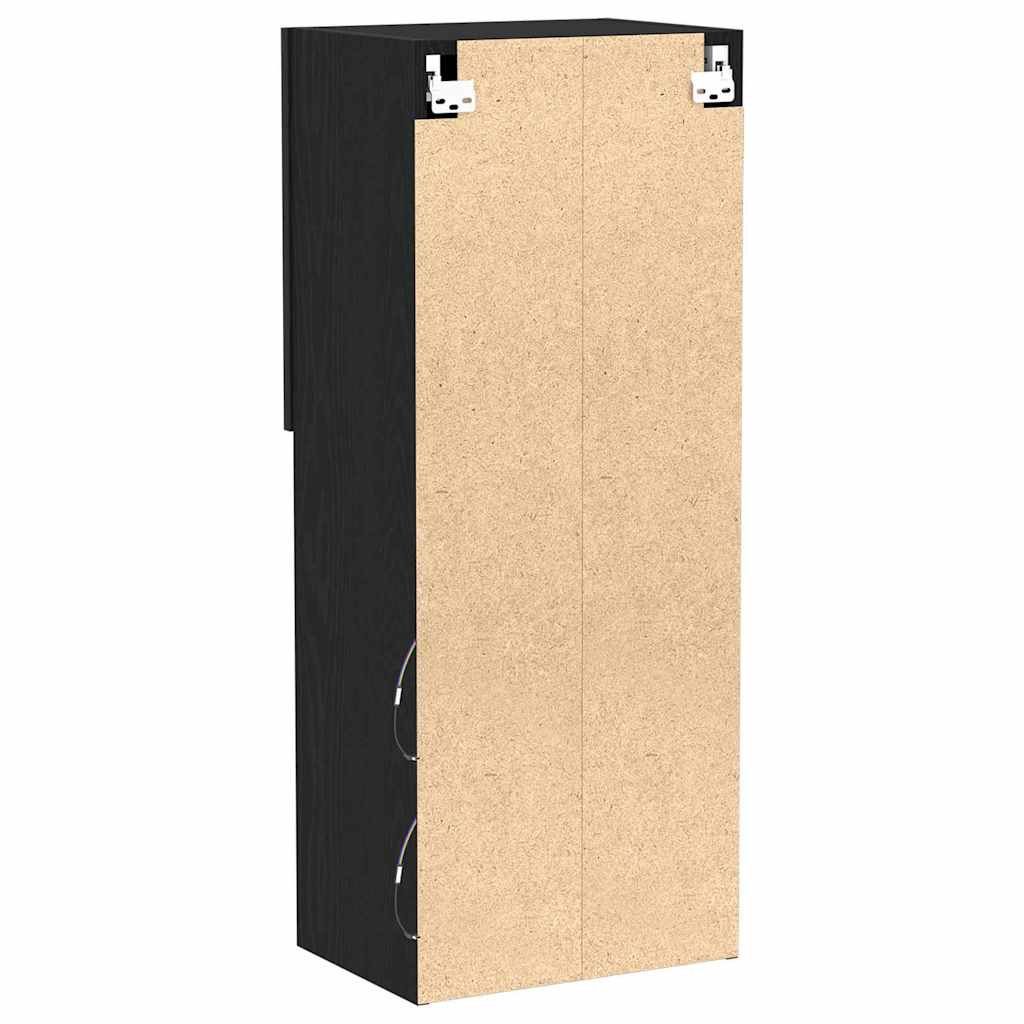 Ensemble meuble TV Montage mural Chêne noir 40,5 x 30 x 102 cm