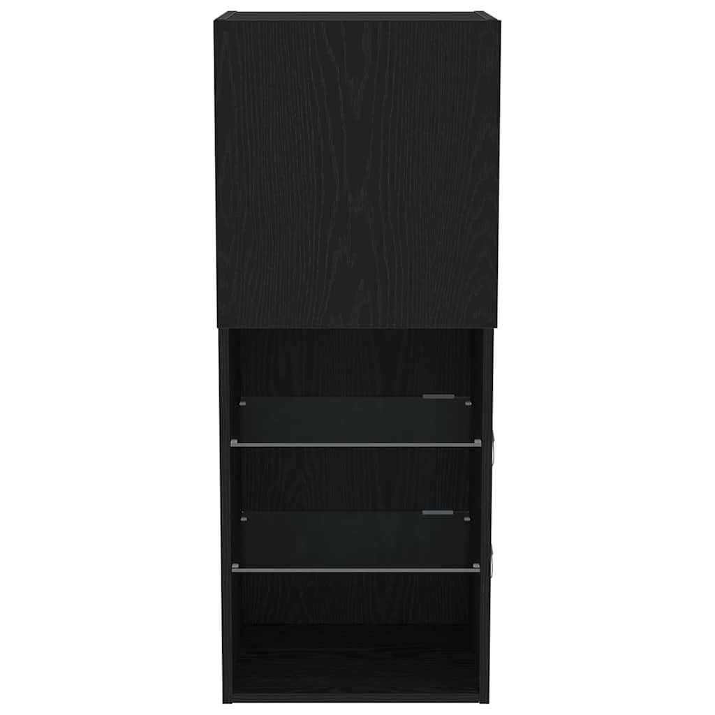Ensemble meuble TV Montage mural Chêne noir 40,5 x 30 x 102 cm - XIOS